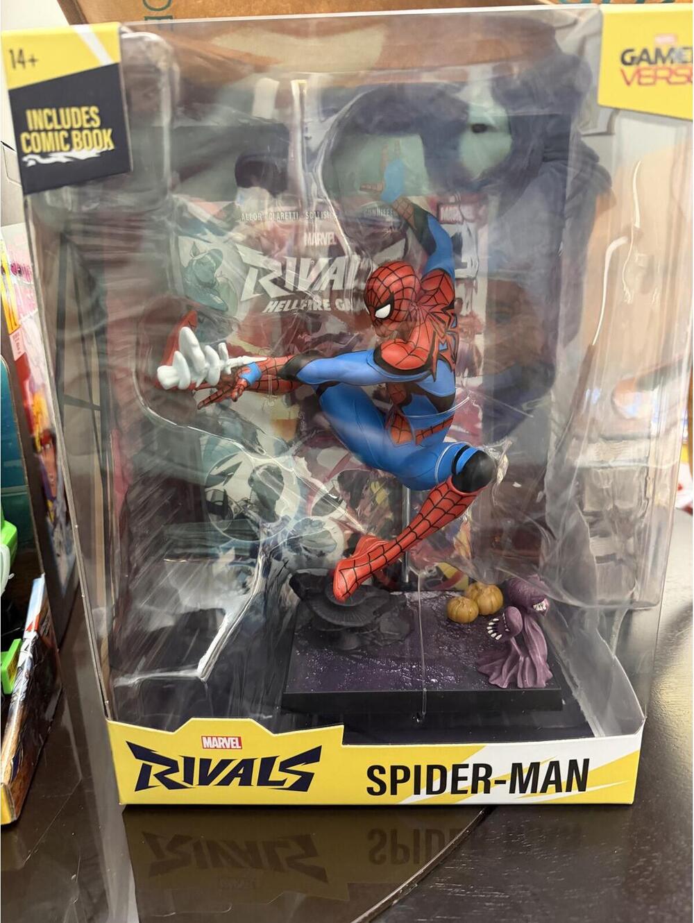 Marvel Rivals Spider-Man Action Figure with Comic Book
